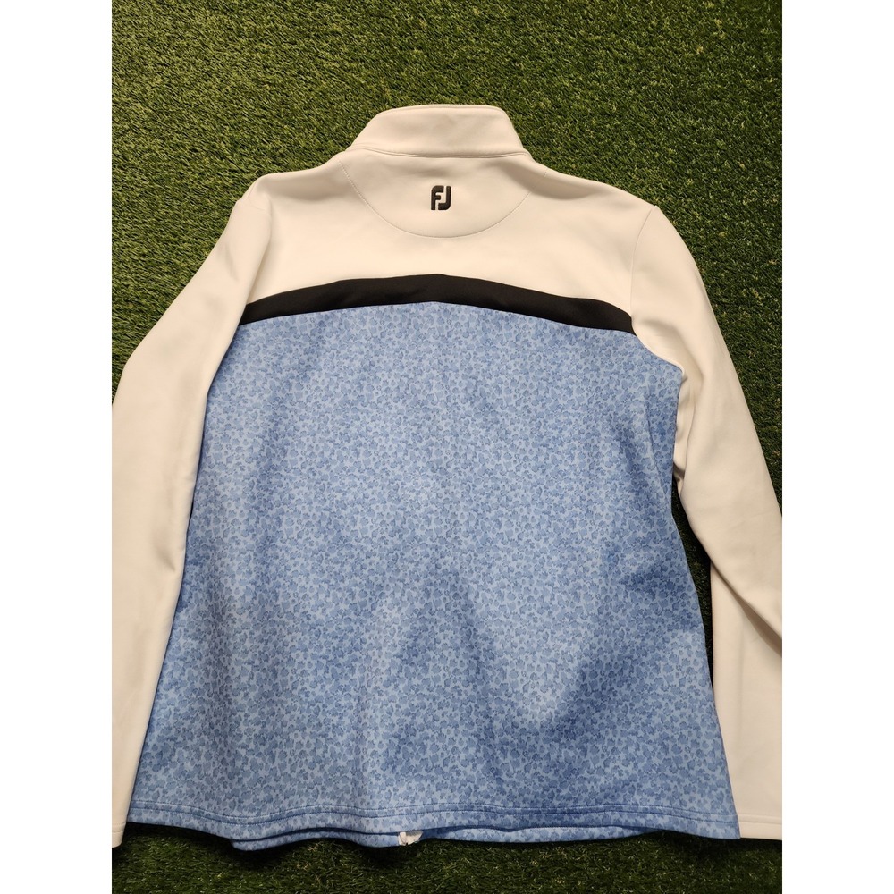 Footjoy Full Zip Golf Light Weight Jacket White Blue Women's Extra Large XL - Picture 8 of 8